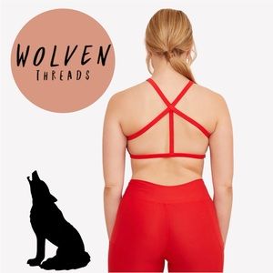 WOLVEN THREADS RECYCLED 84% RPET VEGAN SUEDE PYRAMID YOGA TOP SIZE M